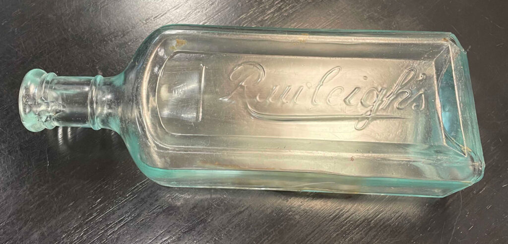 1920s Rawleigh's Apothecary Embossed Glass Pharmacy Medicine Bottle