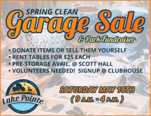 Lake Pointe Spring Clean Garage Sale - Park Flier