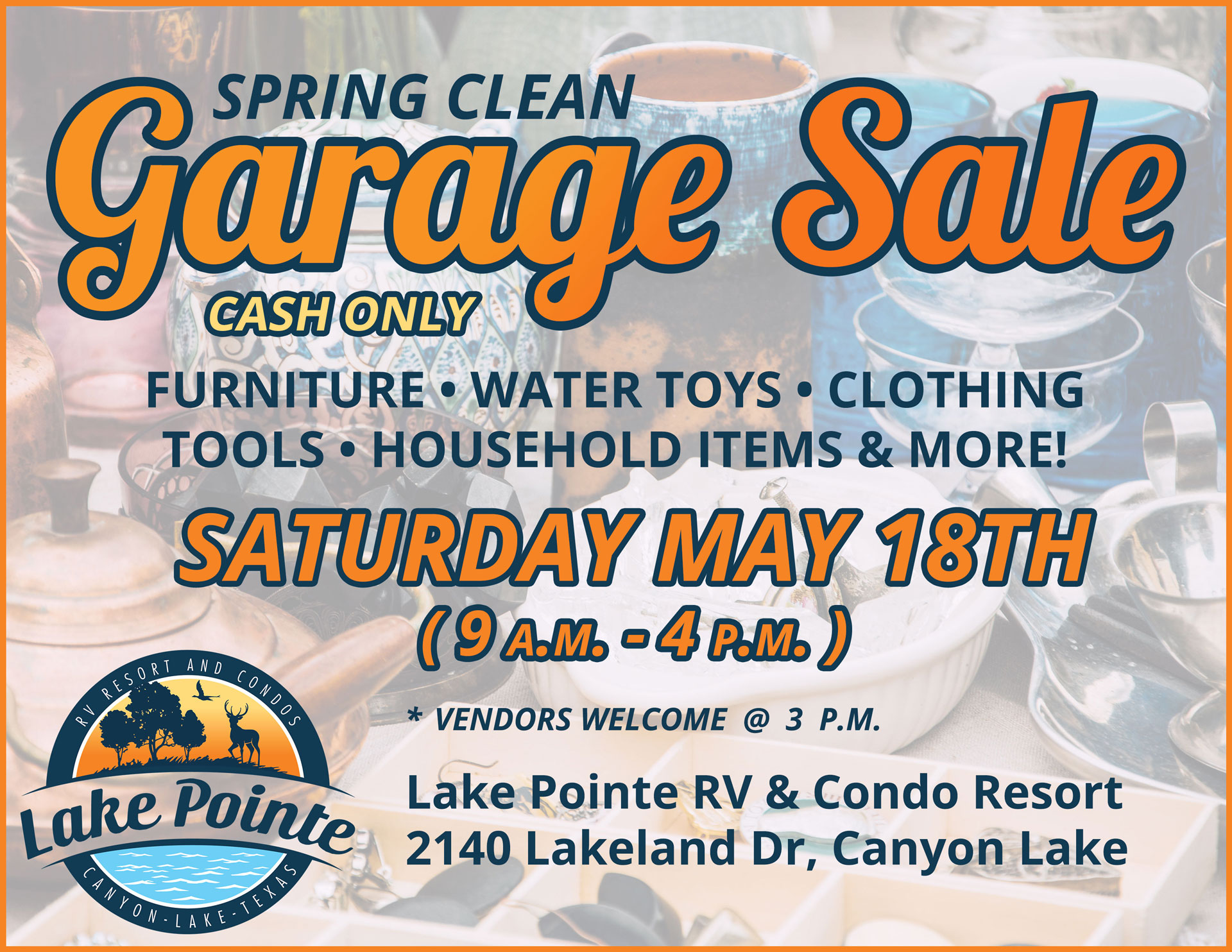 Lake Pointe Spring Clean Garage Sale - May 18, 2024